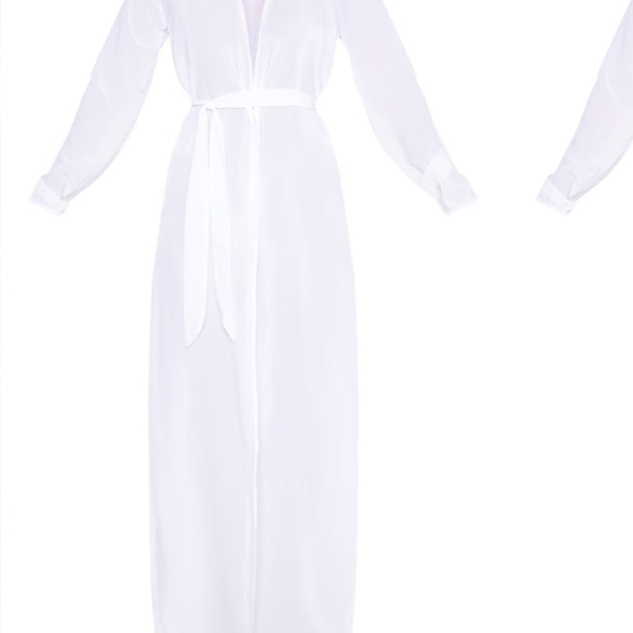 Black/white maxi belted beach kimono - Picture 8 of 14